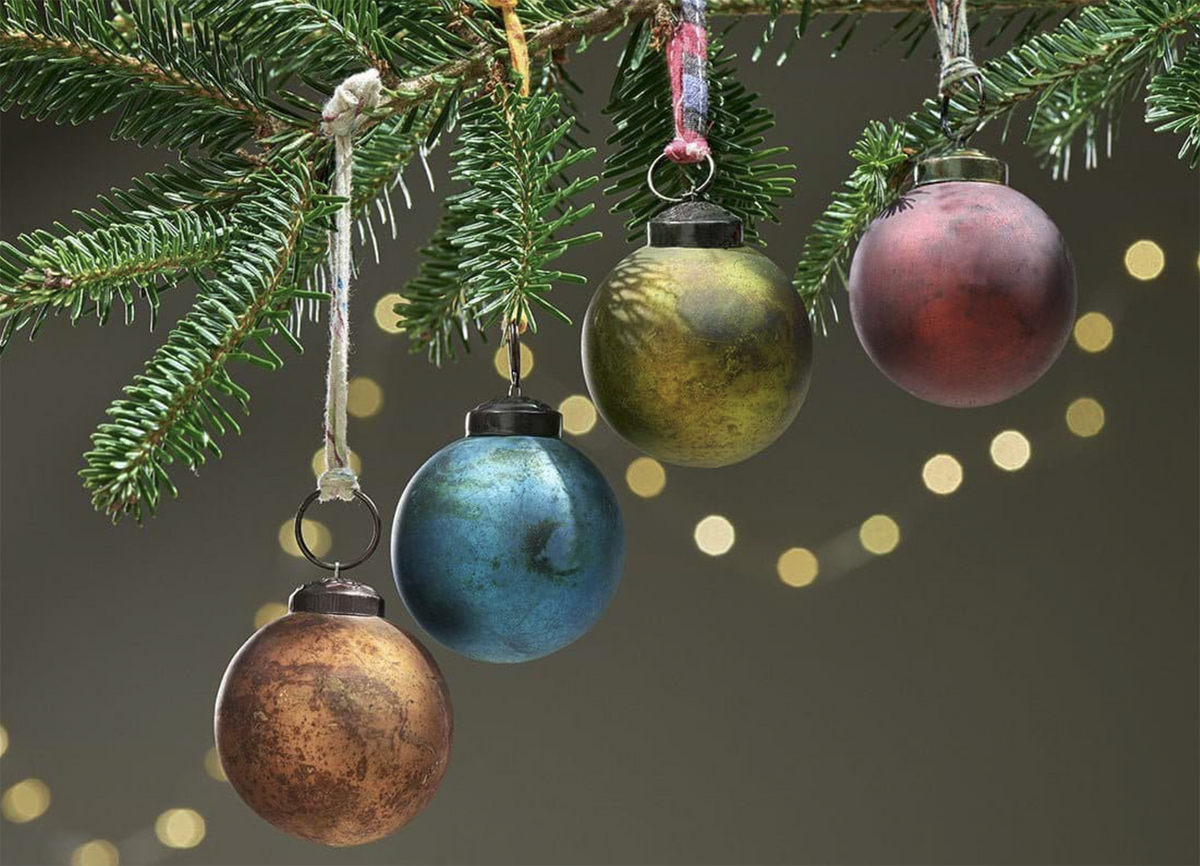 Nkuku Oko Baubles - Set of 4