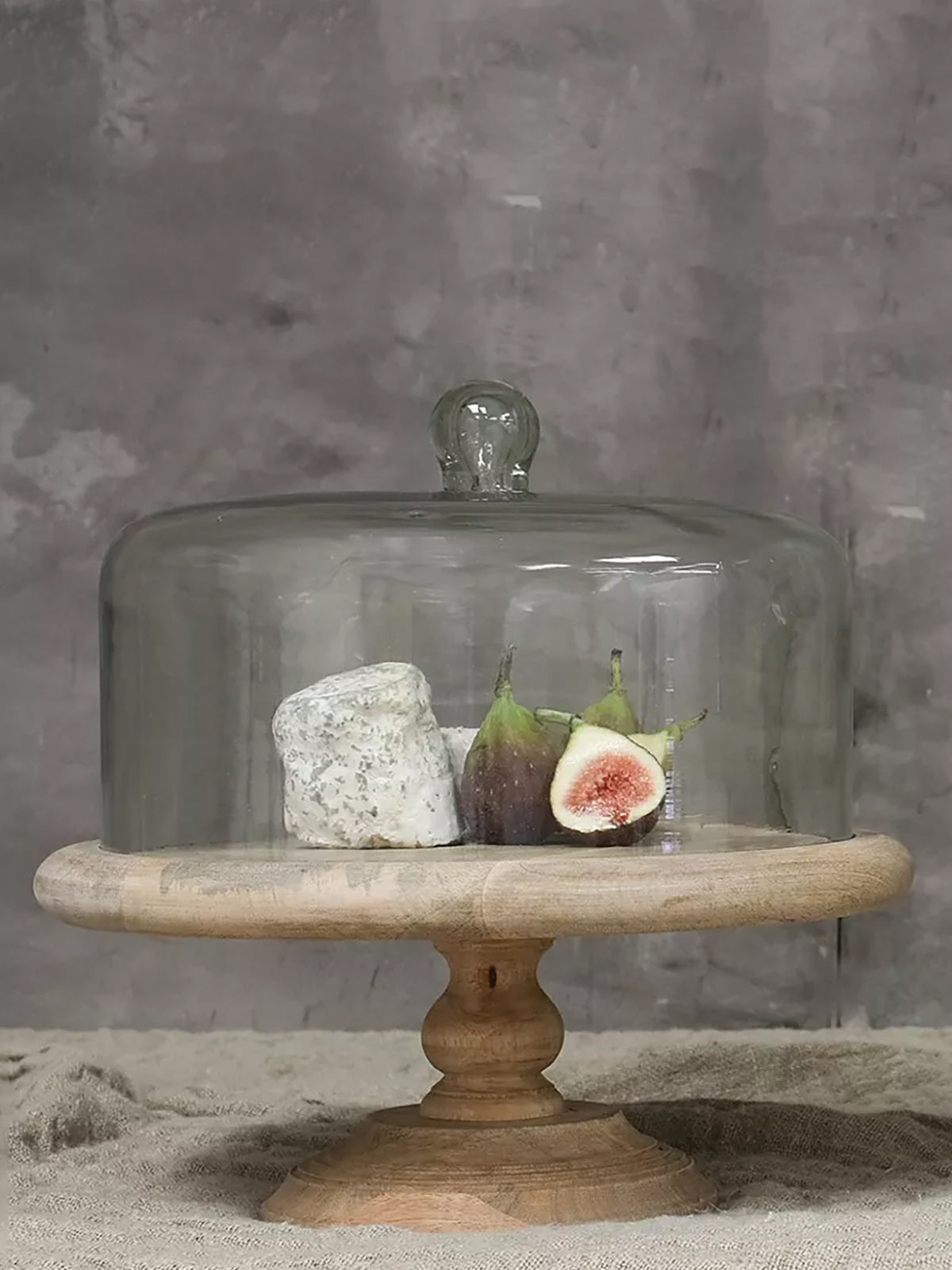 Nkuku Recycled Glass Cake Dome Stand
