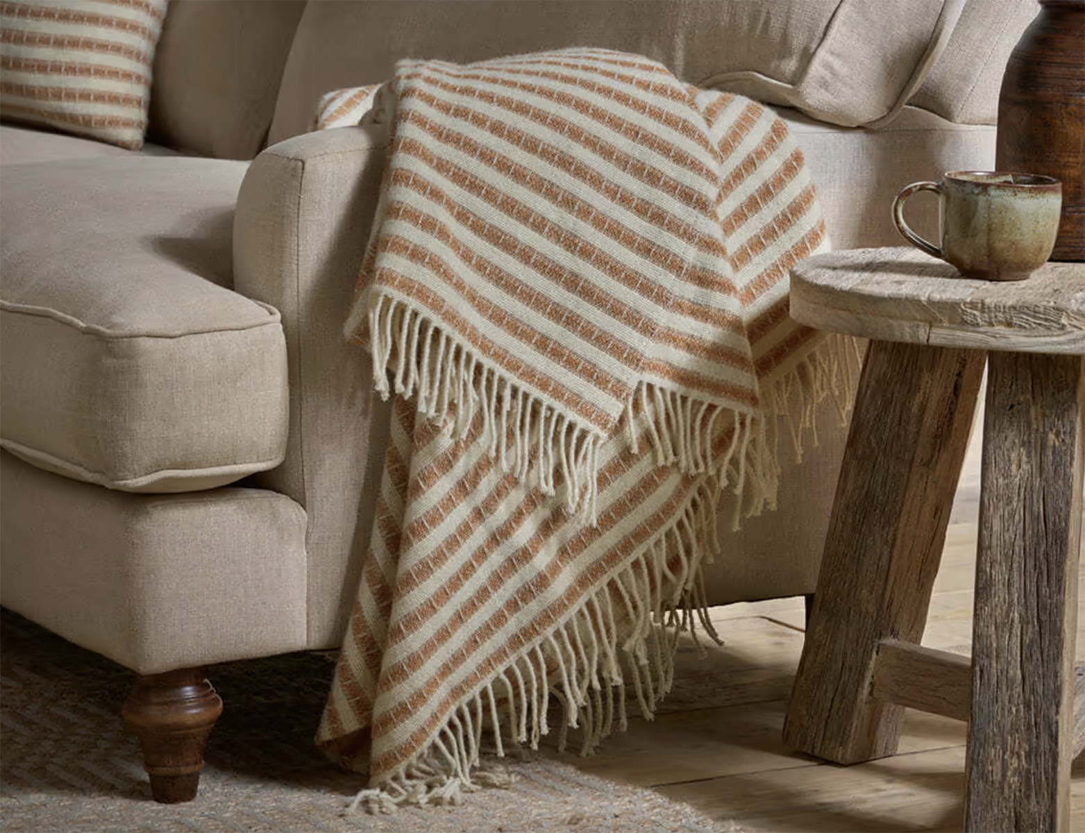 Nkuku Sanval Wool Throw - Rust