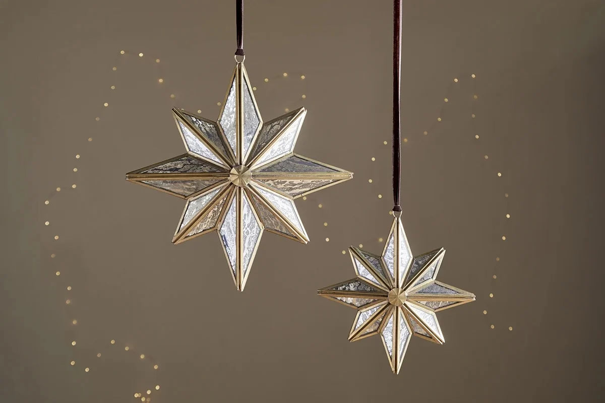 Nkuku Taara Star Decoration, Large -  Antique Brass