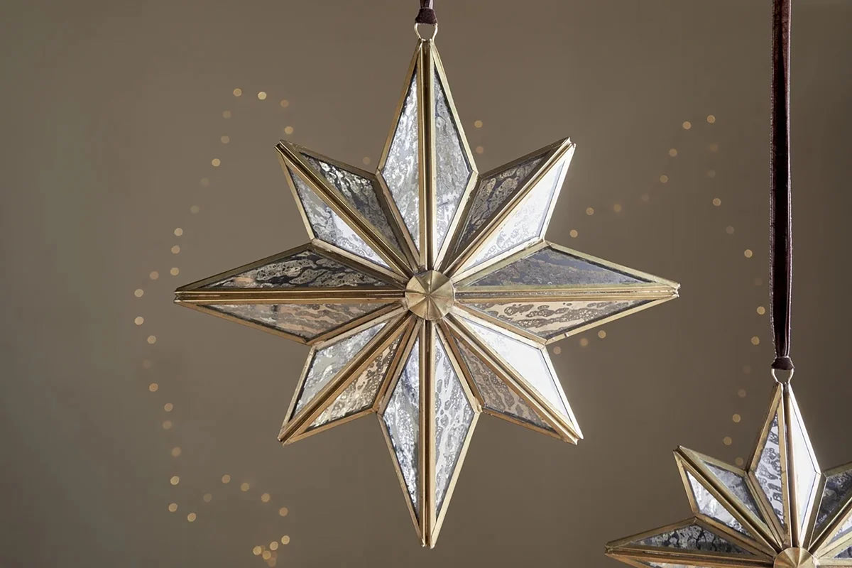 Nkuku Taara Star Decoration, Large -  Antique Brass
