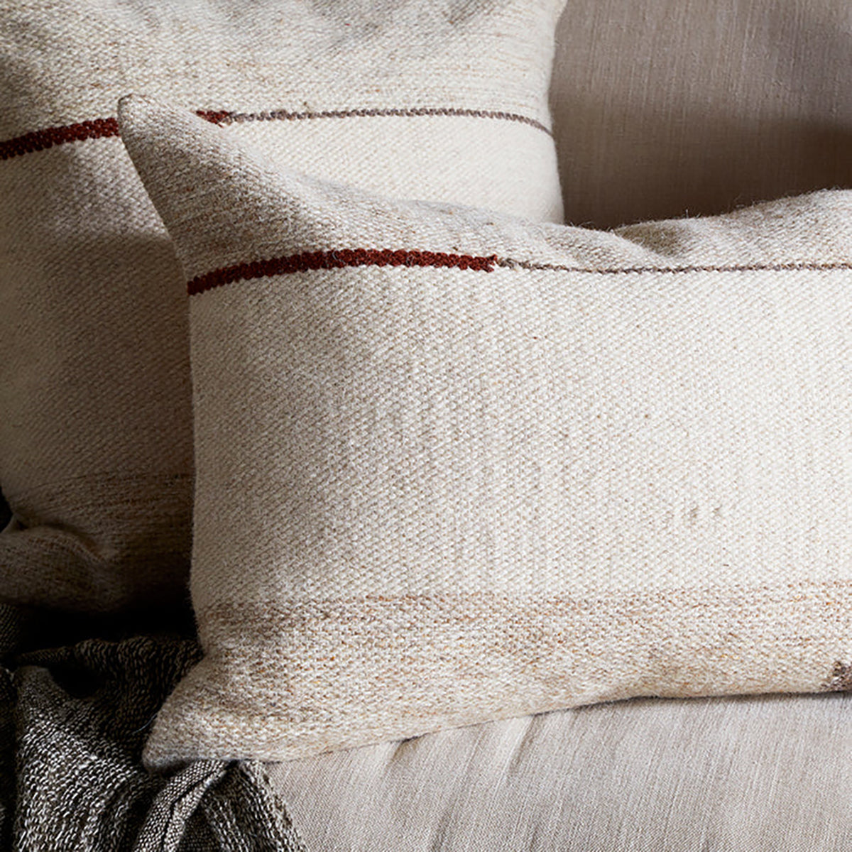 Nkuku Tamil Wool and Cotton Cushion Cover - Natural