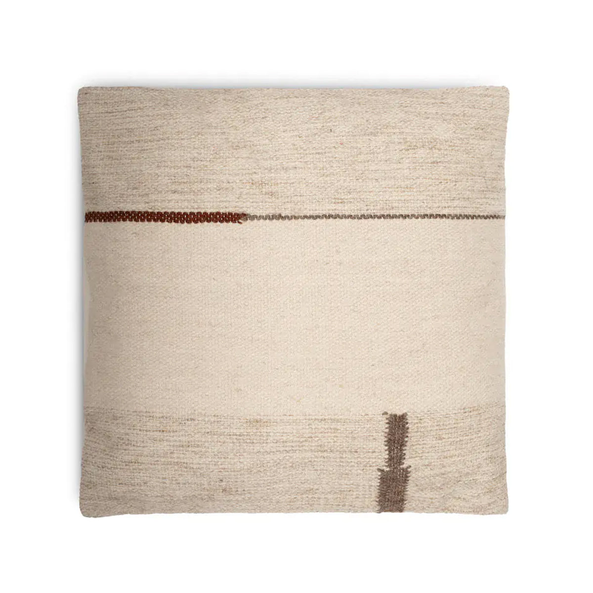 Nkuku Tamil Wool and Cotton Cushion Cover, Square - Natural
