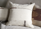 Nkuku Tamil Wool and Cotton Cushion Cover, Square - Natural