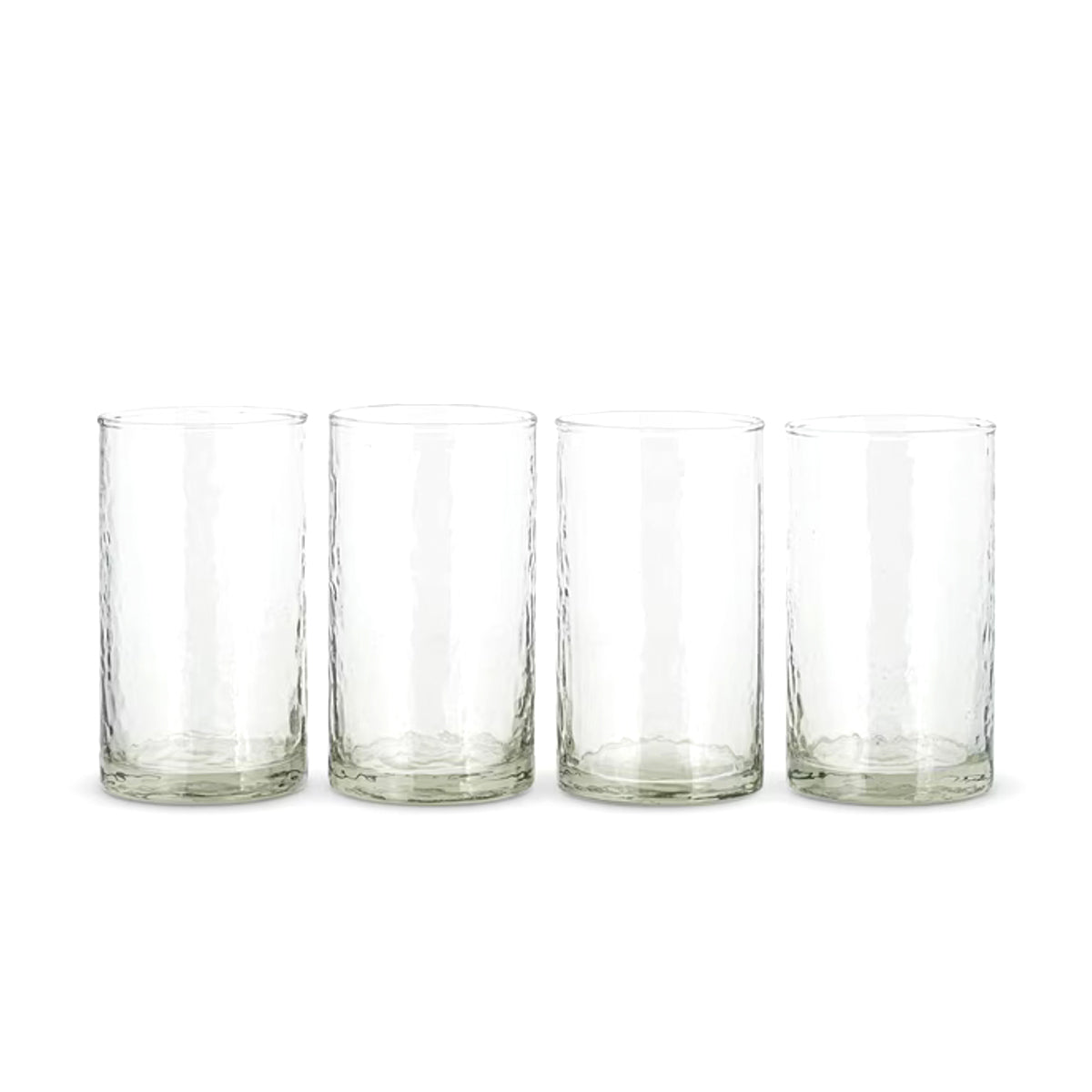 Nkuku Yala Hammered Highball, Set of 4 - Clear