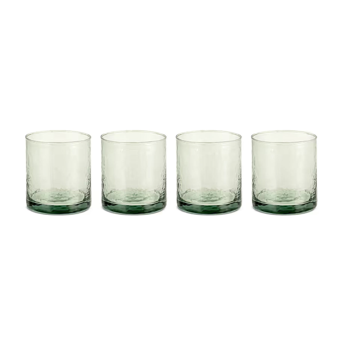 Nkuku Yala Hammered Tumber, Set of 4 - Sage Green
