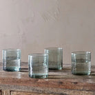 Nkuku Yala Hammered Tumber, Set of 4 - Sage Green